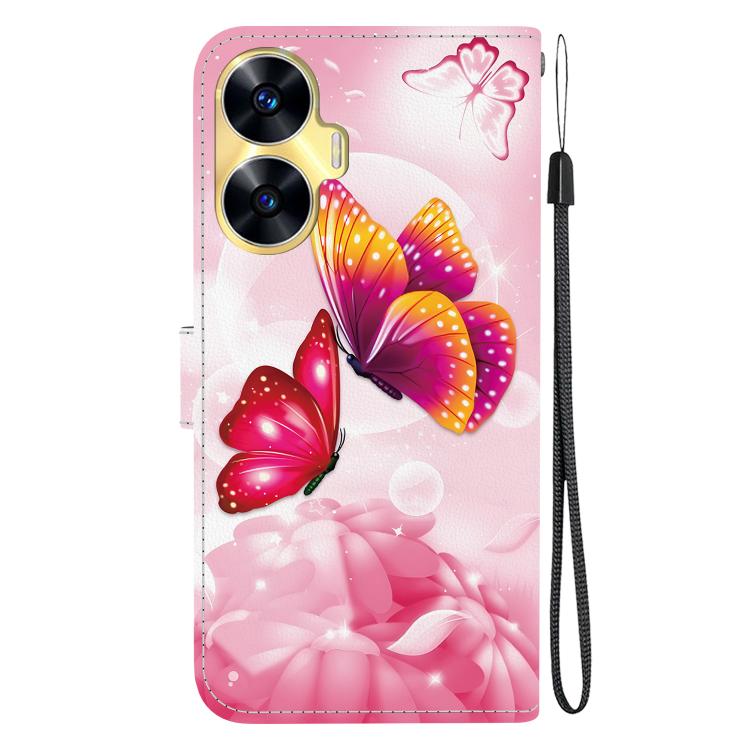 For Realme C55 / Narzo N55 Crystal Texture Colored Drawing Leather Phone Case