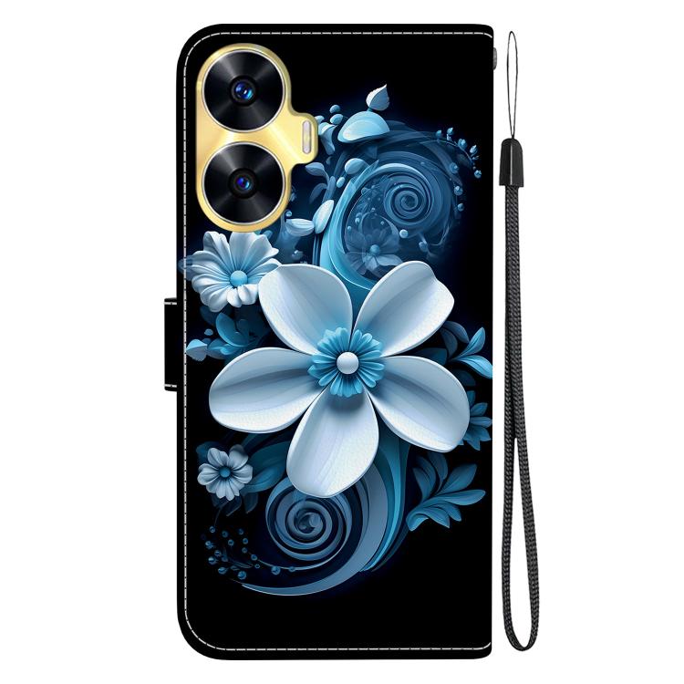 For Realme C55 / Narzo N55 Crystal Texture Colored Drawing Leather Phone Case
