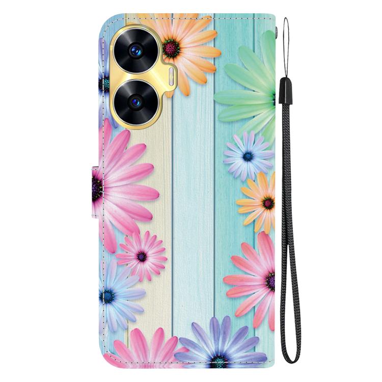 For Realme C55 / Narzo N55 Crystal Texture Colored Drawing Leather Phone Case