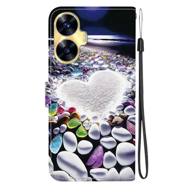 For Realme C55 / Narzo N55 Crystal Texture Colored Drawing Leather Phone Case