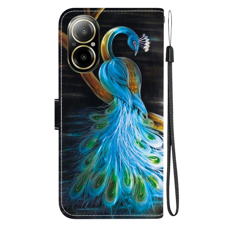 For Realme C67 4G Global Crystal Texture Colored Drawing Leather Phone Case