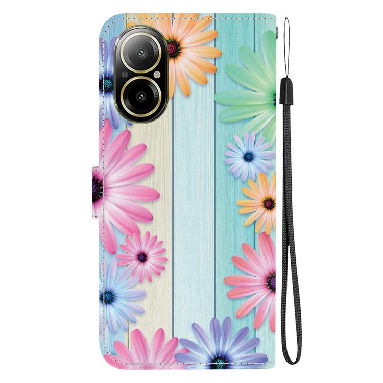 For Realme C67 4G Global Crystal Texture Colored Drawing Leather Phone Case