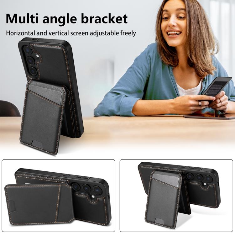 For Samsung Galaxy A55 5G Skin Feel Detachable Card Bag Magsafe Phone Case