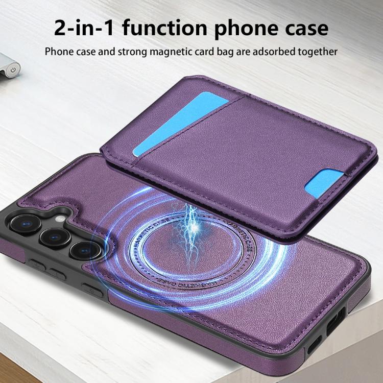 For Samsung Galaxy A55 5G Skin Feel Detachable Card Bag Magsafe Phone Case