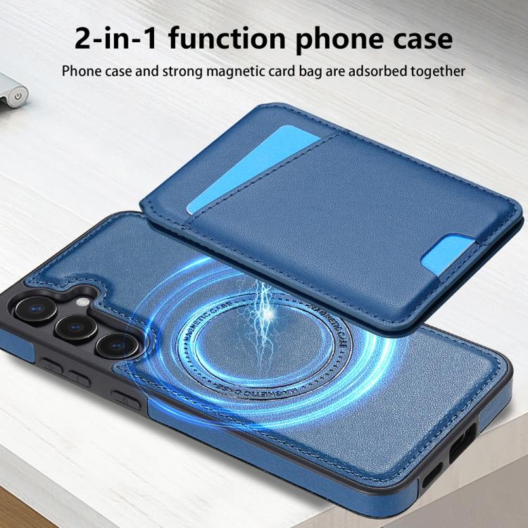 For Samsung Galaxy A15 Skin Feel Detachable Card Bag Magsafe Phone Case