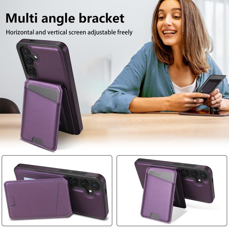 For Samsung Galaxy A15 Skin Feel Detachable Card Bag Magsafe Phone Case