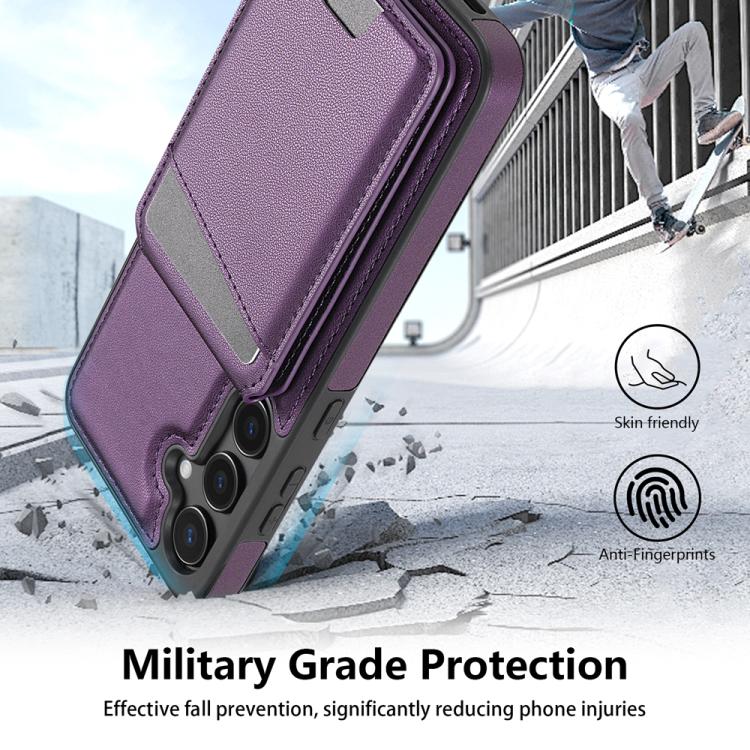 For Samsung Galaxy A15 Skin Feel Detachable Card Bag Magsafe Phone Case