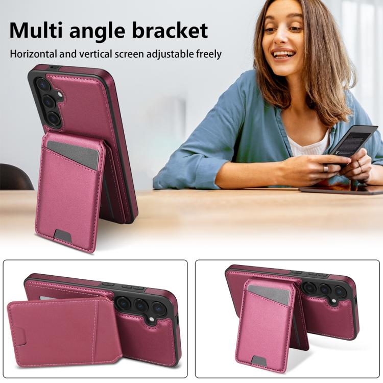 For Samsung Galaxy A14 4G / 5G Skin Feel Detachable Card Bag Magsafe Phone Case