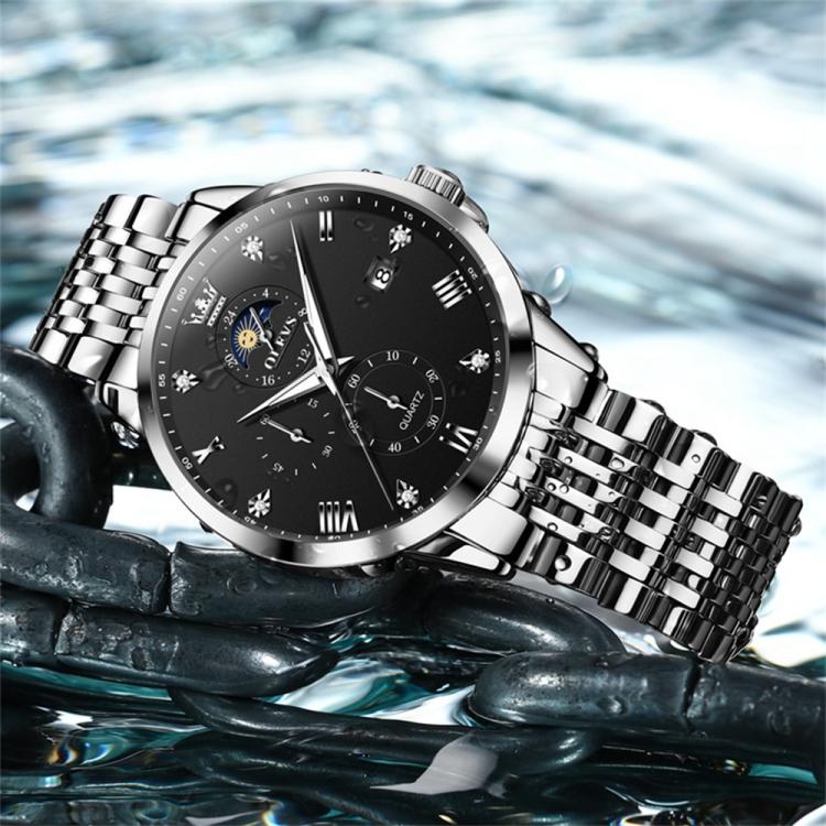 OLEVS 2925 Men Multifunctional Waterproof Luminous Quartz Watch