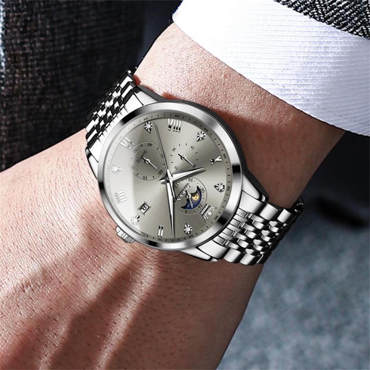 OLEVS 2925 Men Multifunctional Waterproof Luminous Quartz Watch