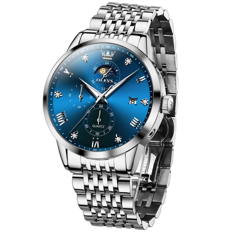 OLEVS 2925 Men Multifunctional Waterproof Luminous Quartz Watch