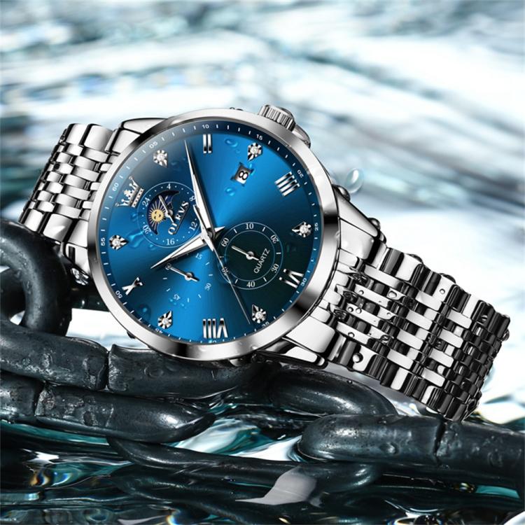 OLEVS 2925 Men Multifunctional Waterproof Luminous Quartz Watch