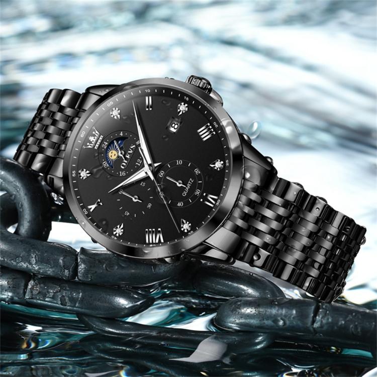 OLEVS 2925 Men Multifunctional Waterproof Luminous Quartz Watch