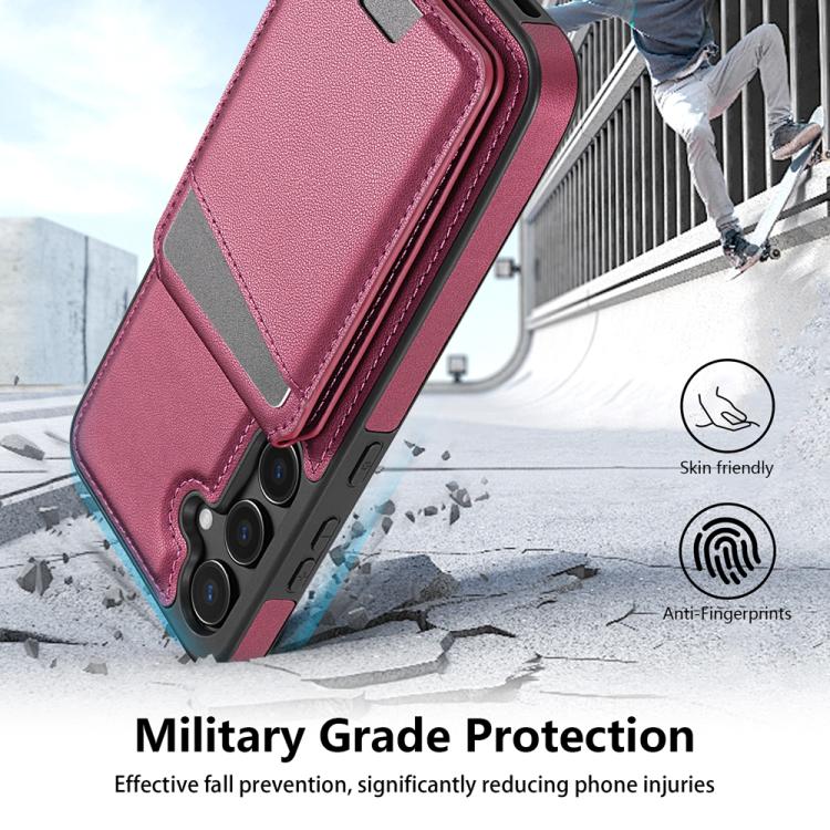 For Samsung Galaxy S25+ 5G Skin Feel Detachable Card Bag Magsafe Phone Case