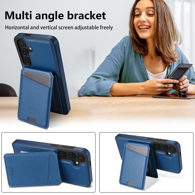 For Samsung Galaxy S24+ 5G Skin Feel Detachable Card Bag Magsafe Phone Case