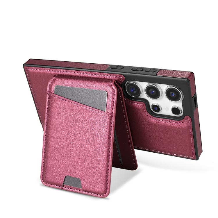 For Samsung Galaxy S24 Ultra 5G Skin Feel Detachable Card Bag Magsafe Phone Case