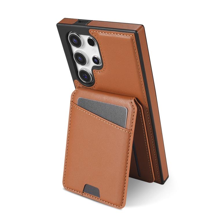 For Samsung Galaxy S24 Ultra 5G Skin Feel Detachable Card Bag Magsafe Phone Case