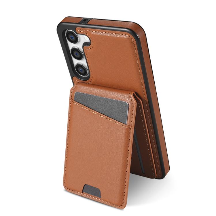 For Samsung Galaxy S23+ 5G Skin Feel Detachable Card Bag Magsafe Phone Case