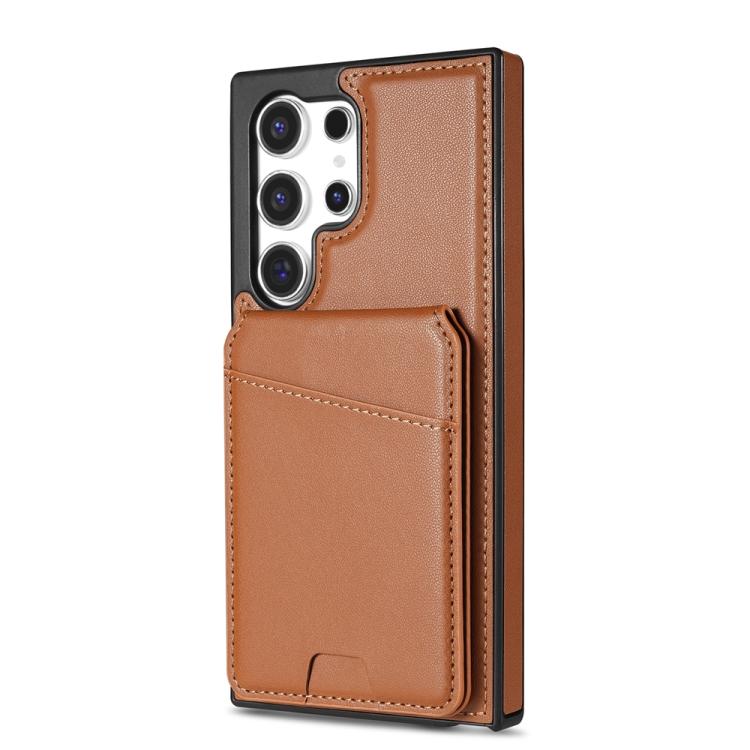 For Samsung Galaxy S22 Ultra 5G Skin Feel Detachable Card Bag Magsafe Phone Case