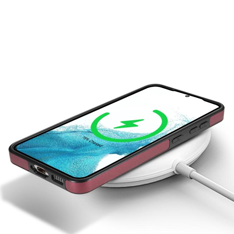 For Samsung Galaxy S21+ 5G Skin Feel Detachable Card Bag Magsafe Phone Case