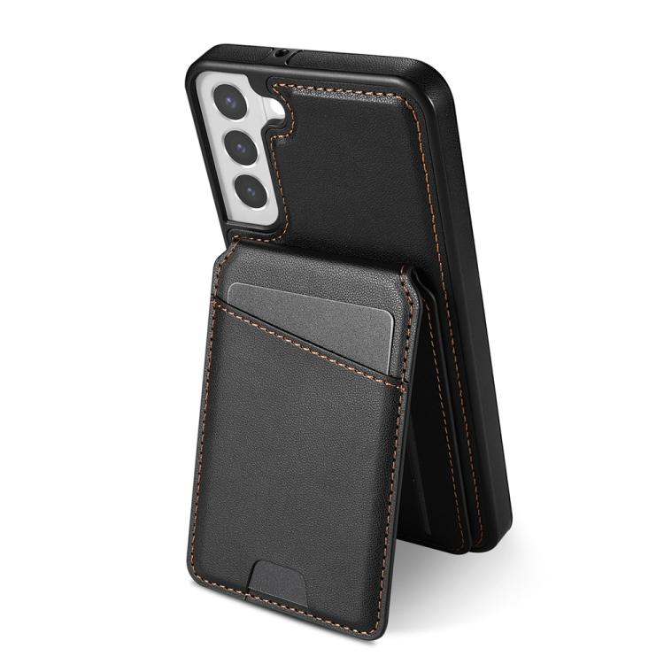 For Samsung Galaxy S21 FE 5G Skin Feel Detachable Card Bag Magsafe Phone Case
