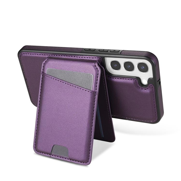 For Samsung Galaxy S21 FE 5G Skin Feel Detachable Card Bag Magsafe Phone Case