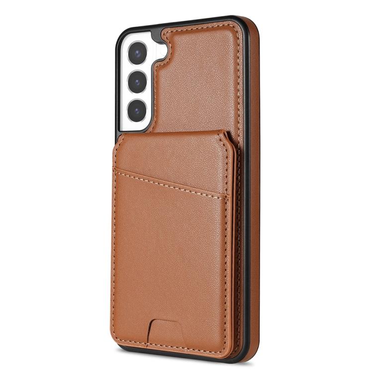 For Samsung Galaxy S21 FE 5G Skin Feel Detachable Card Bag Magsafe Phone Case