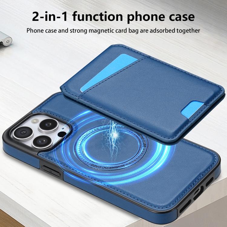 For iPhone 16 Pro Max Skin Feel Detachable Card Bag Magsafe Phone Case