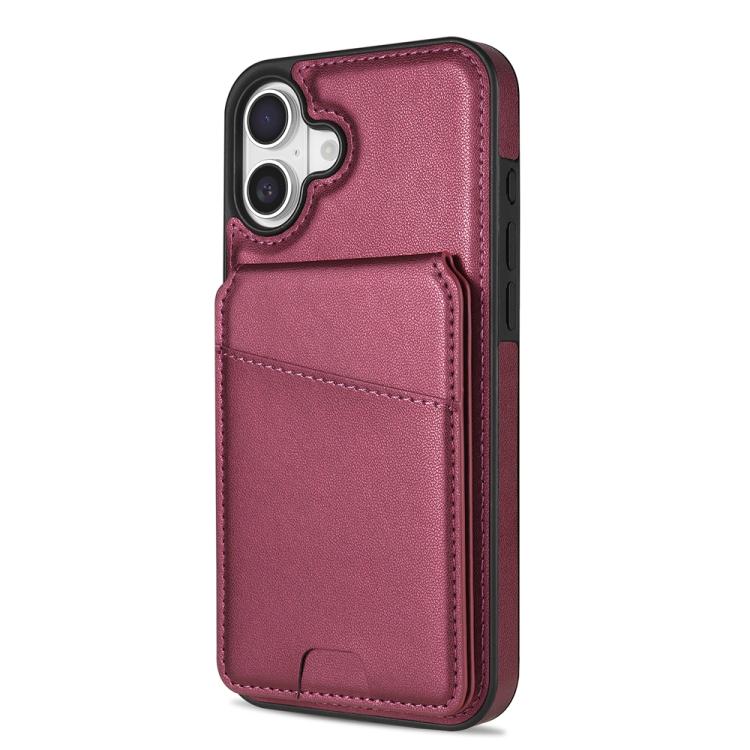 For iPhone 16 Plus Skin Feel Detachable Card Bag Magsafe Phone Case