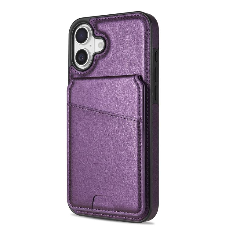 For iPhone 16 Plus Skin Feel Detachable Card Bag Magsafe Phone Case