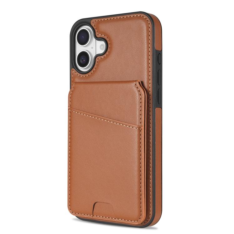 For iPhone 16 Plus Skin Feel Detachable Card Bag Magsafe Phone Case
