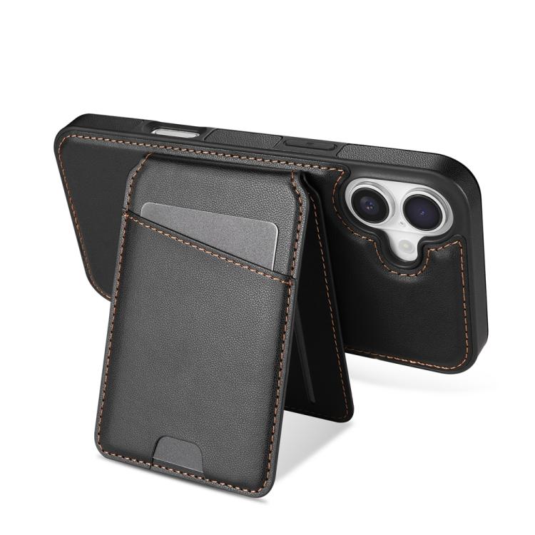 For iPhone 16 Skin Feel Detachable Card Bag Magsafe Phone Case