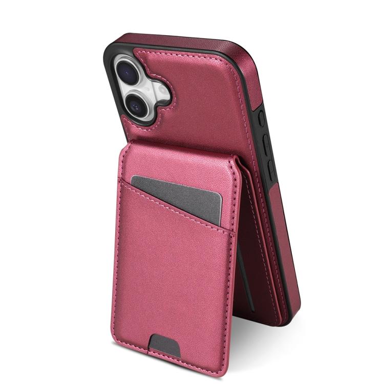 For iPhone 16 Skin Feel Detachable Card Bag Magsafe Phone Case