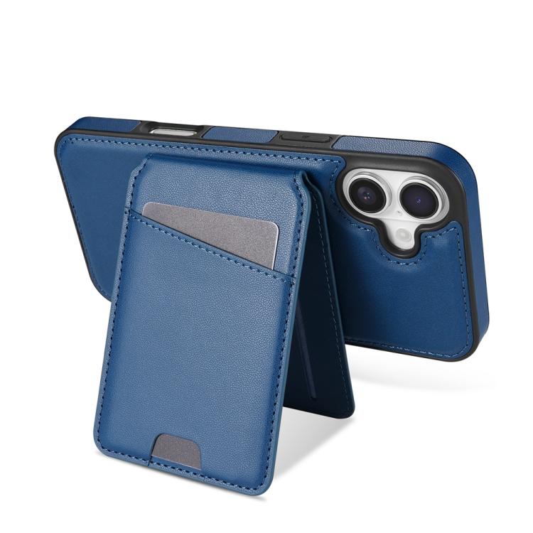 For iPhone 16 Skin Feel Detachable Card Bag Magsafe Phone Case