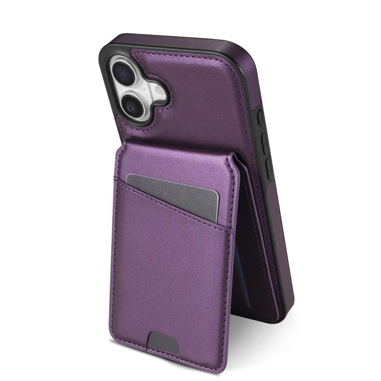 For iPhone 16 Skin Feel Detachable Card Bag Magsafe Phone Case
