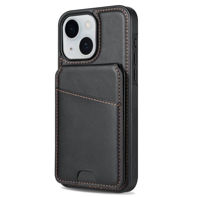 For iPhone 15 Skin Feel Detachable Card Bag Magsafe Phone Case