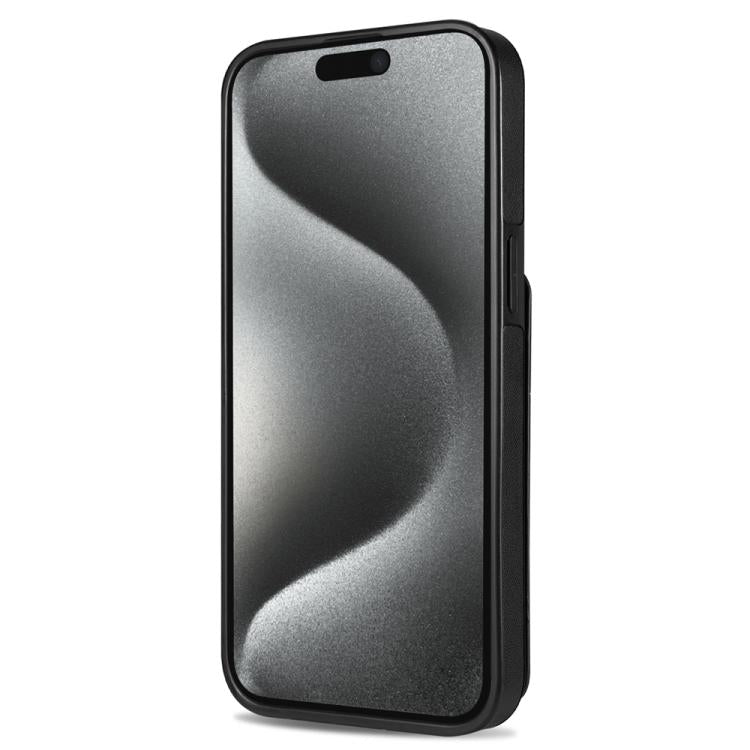 For iPhone 15 Skin Feel Detachable Card Bag Magsafe Phone Case