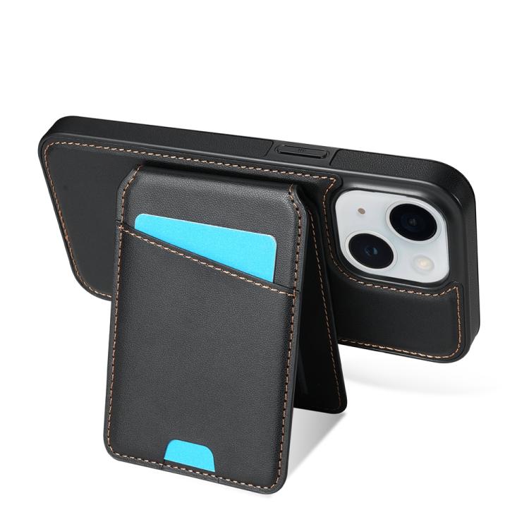 For iPhone 15 Skin Feel Detachable Card Bag Magsafe Phone Case
