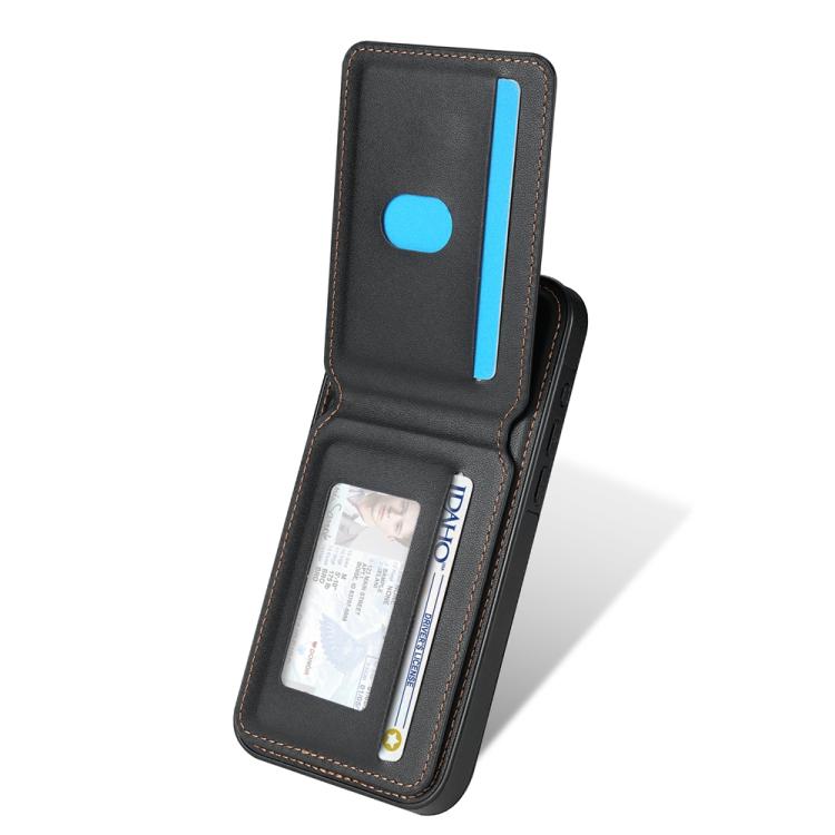 For iPhone 15 Skin Feel Detachable Card Bag Magsafe Phone Case