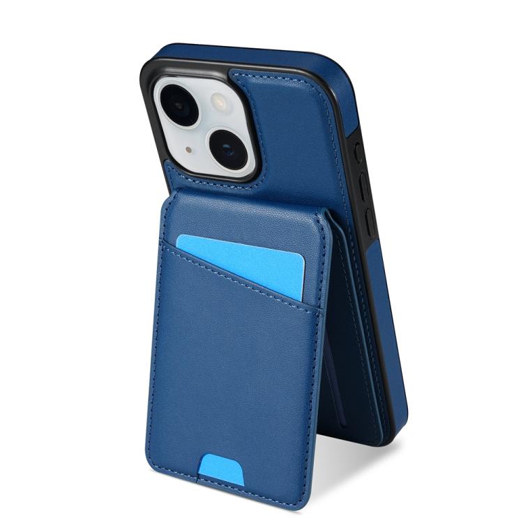 For iPhone 15 Skin Feel Detachable Card Bag Magsafe Phone Case