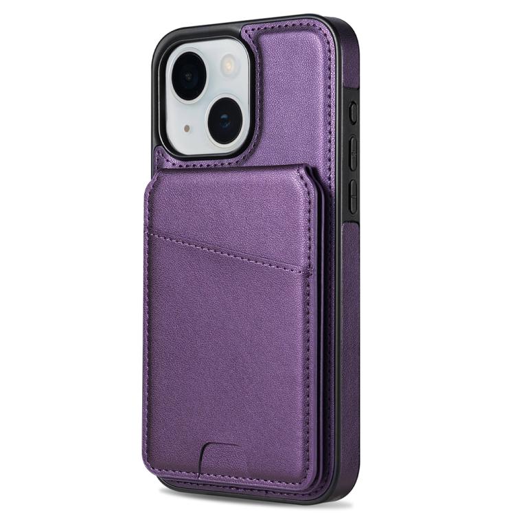 For iPhone 15 Skin Feel Detachable Card Bag Magsafe Phone Case