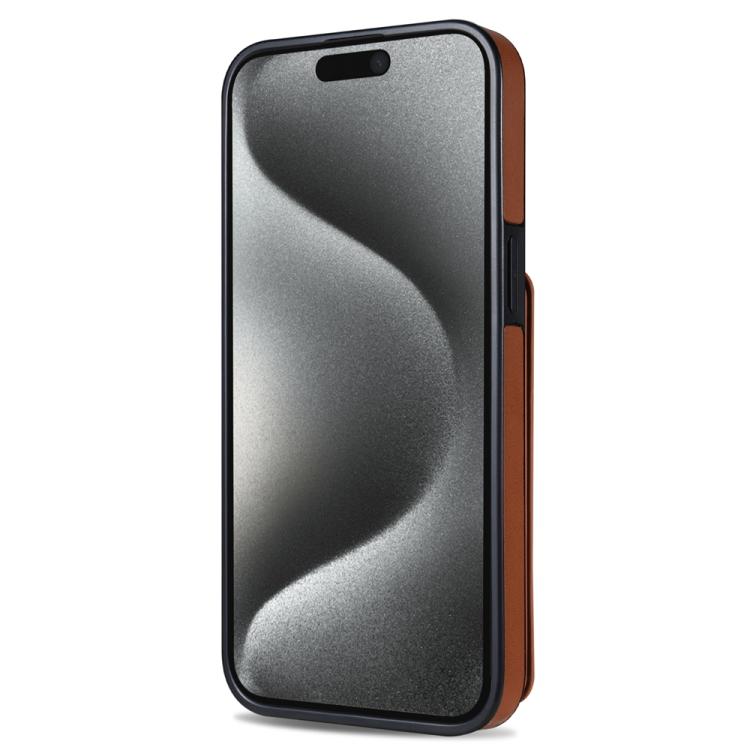 For iPhone 15 Skin Feel Detachable Card Bag Magsafe Phone Case