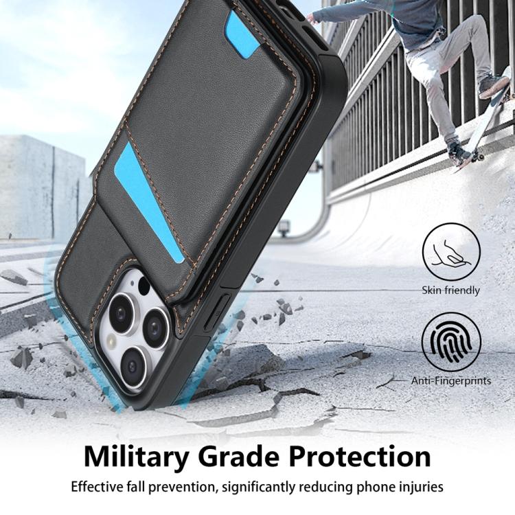 For iPhone 14 Pro Max Skin Feel Detachable Card Bag Magsafe Phone Case