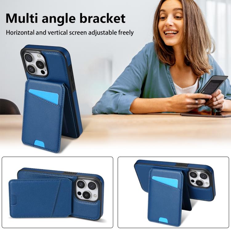 For iPhone 14 Pro Max Skin Feel Detachable Card Bag Magsafe Phone Case