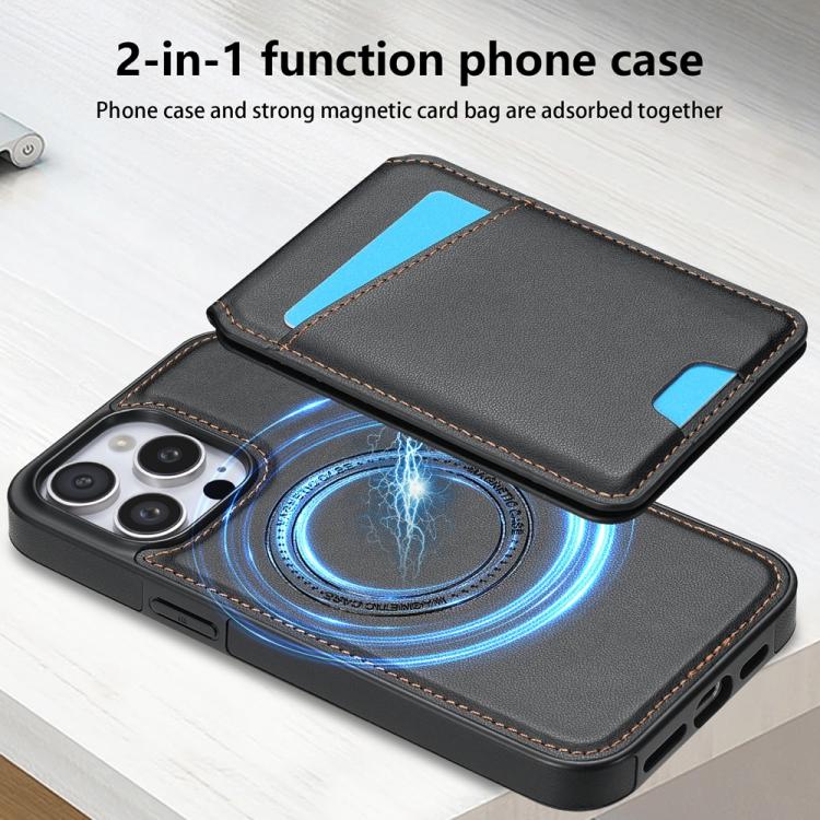 For iPhone 14 Pro Skin Feel Detachable Card Bag Magsafe Phone Case