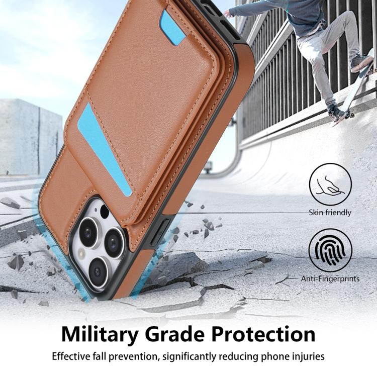 For iPhone 14 Pro Skin Feel Detachable Card Bag Magsafe Phone Case