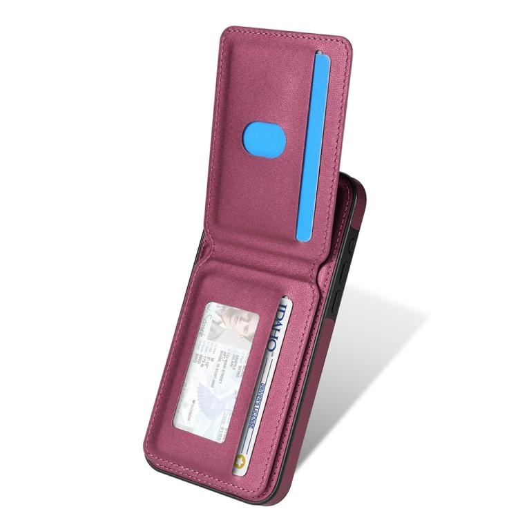 For iPhone 14 Plus Skin Feel Detachable Card Bag Magsafe Phone Case