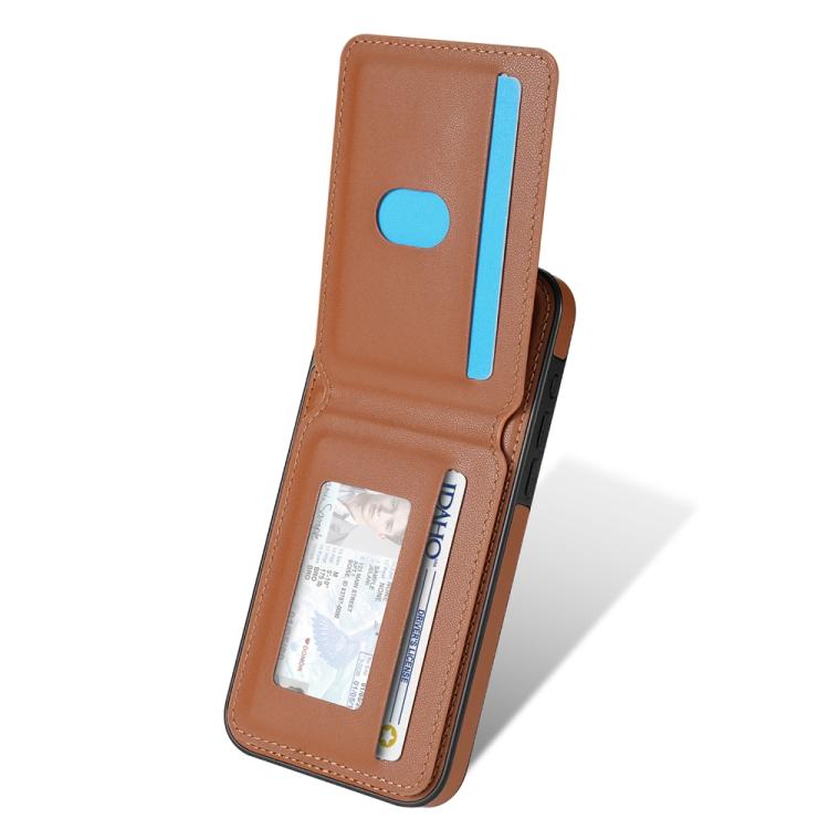 For iPhone 14 Plus Skin Feel Detachable Card Bag Magsafe Phone Case