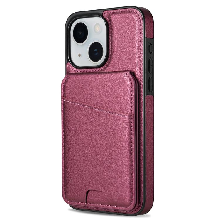For iPhone 13 / 14 Skin Feel Detachable Card Bag Magsafe Phone Case