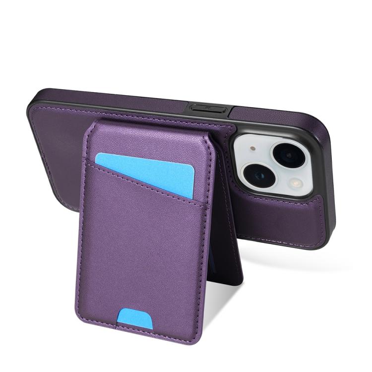 For iPhone 13 / 14 Skin Feel Detachable Card Bag Magsafe Phone Case